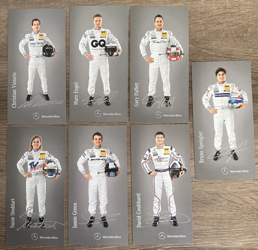 2011 Mercedes DTM Racing Index Long Cards - Printed Silver Auto Signatures